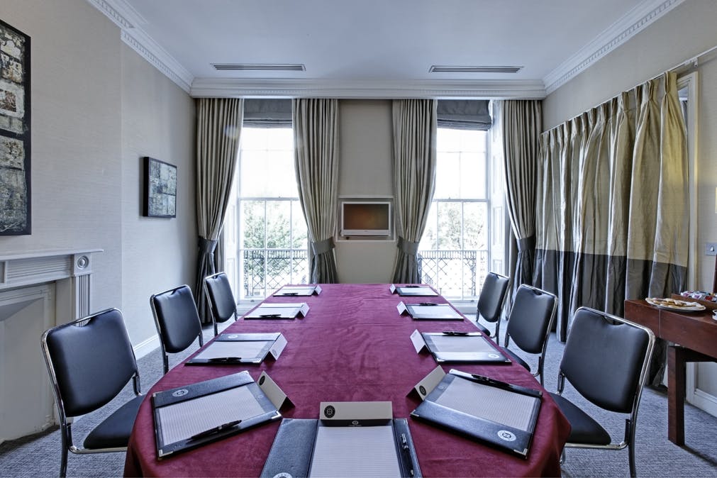 Elegant meeting room at Grange Beauchamp Hotel, perfect for corporate events and workshops.